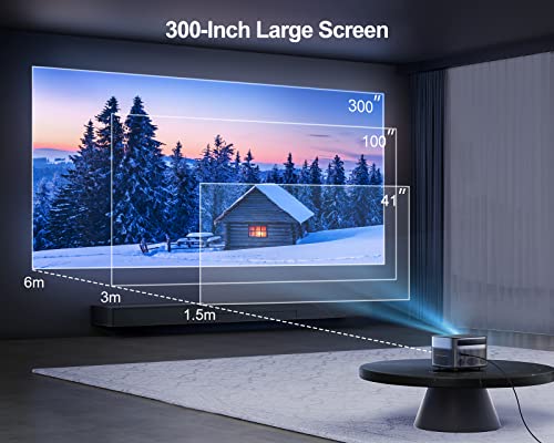 WiMiUS 4K Projector with Auto Focus/Keystone, WiFi 6, Bluetooth 5.2, FHD Native 1080P, P64 Outdoor Movie Proyector, 50% Zoom, Home Projector - iOS/Android/HDMI/TV Stick Compatible