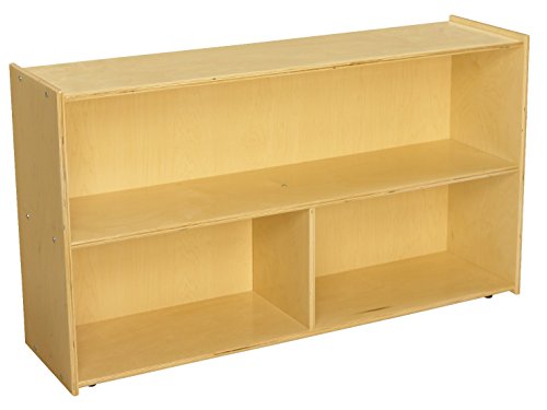 Childcraft 1526303 ABC Furnishings 3-Compartment Storage Unit, 27.38" Height, 13" Width, 48" Length, Natural Wood