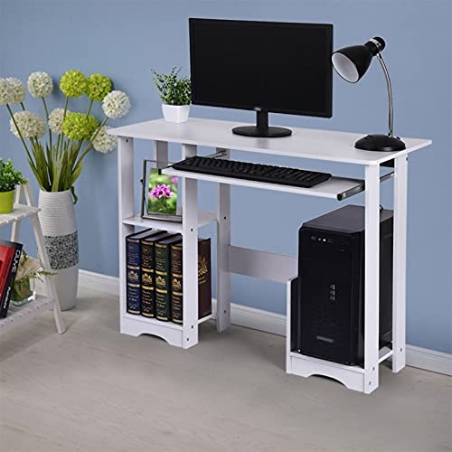 QIAOLI Folding Desk Computer Desk, Desktop Home Modern Simple Minimalist Desk Writing Desk Laptop Study Table Office Workstation for Home Office,White Computer Desk