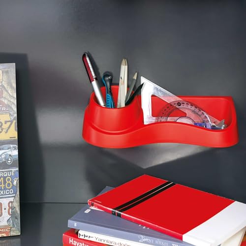 Cilek Study Desk and Hutch with Cabinet, Red