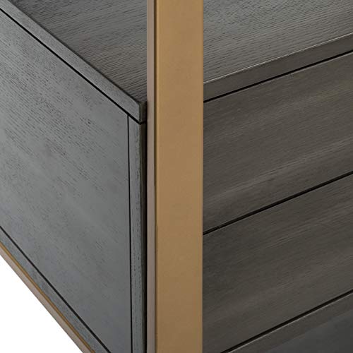 Safavieh ETG6204A Home Collection Skylar 4 Tier 1 Drawer Etagere, Gold/Grey