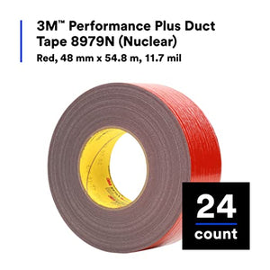 3M 53914-case Performance Plus Duct Tape 8979N Nuclear Red, 48 mm x 54.8 m, 12.1 mil (Pack of 24)
