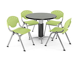 OFM PKG-BRK-023-0012 Breakroom Package, Gray Nebula Table/Lime Green Chair