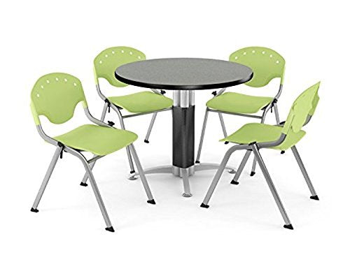 OFM PKG-BRK-023-0012 Breakroom Package, Gray Nebula Table/Lime Green Chair