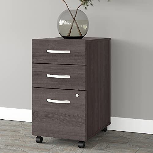 Bush Business Furniture Studio A 3 Drawer Mobile File Cabinet-Assembled, Storm Gray
