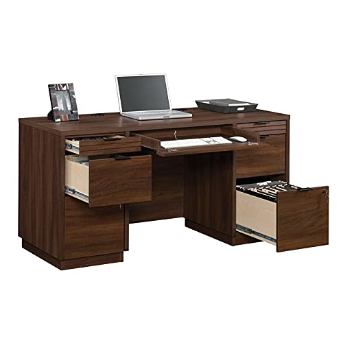 Sauder Worksense Palo Alto 60" Commercial Credenza - Spiced Mahogany Finish