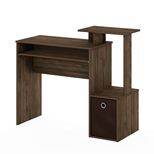 FURINNO Econ Multipurpose Home Office Computer Writing Desk, Columbia Walnut/Dark Brown