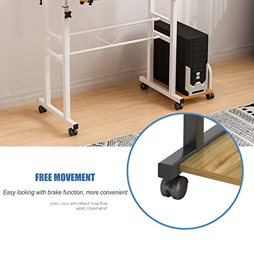 HH&DD Mobile Standing Desk,Adjustable Rolling Laptop Desk with Wheels,Reversible Home Office Laptop Workstation for Home Office-A 80x58cm(31x23inch)