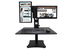 Victor DC350 High Rise Collection Dual Monitor Sit-Stand Standing Desk Converter, 28" by 23" by 15.5", Black