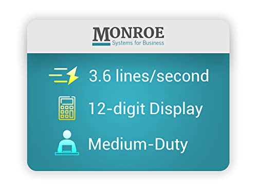 MONROE SYSTEMS FOR BUSINESS 6120X Medium-Duty Calculator - 12-Digit Print/Display, Includes Ribbons & Paper, Black