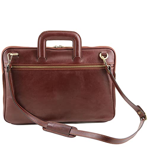 Tuscany Leather Caserta - Document Leather briefcase - TL142070 (DARK BROWN)