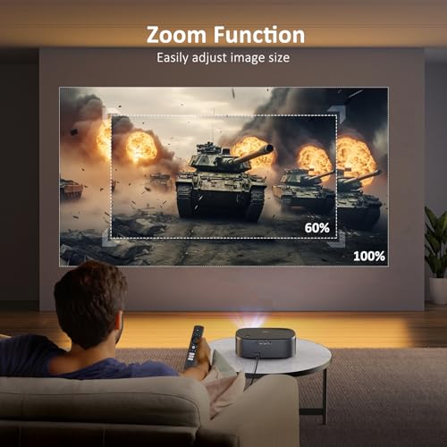NexiGo Outdoor Netflix Projector, 800 ANSI Lumens, Native 1080P, 4K Supported