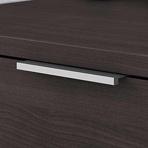 Bush Business Furniture Jamestown L Shaped Desk with Lateral File Cabinet and Bookcase, 72W, Storm Gray