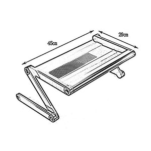SFFZY Foldable Laptop Table, Ergonomic Height Angle Tilt Aluminum Desktop Tray Portable Computer Riser Table Cooler Folding Holder (Color : Silver)