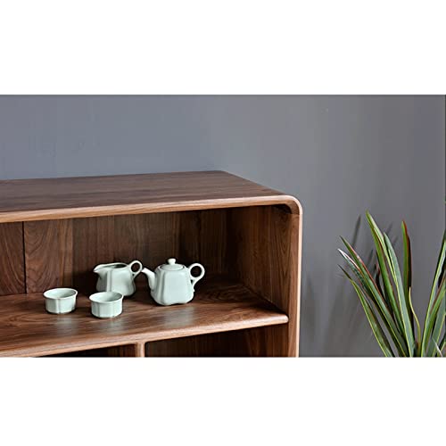 TOMYEUS Floor-to-Ceiling Book Shelf Low Bookcase Storage Display - Walnut