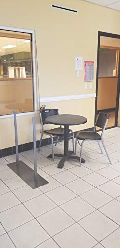 Plexiglass Partition Dividers 61”H x 48”W - Clear Screens Sanitation Walls/Great for Offices, Salons, Clinics, Nail Salons, and Restaurants (Black)