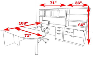 UTM Furniture 7pc U Shape Modern Executive Office Desk OT-SUL-U50