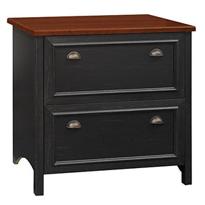 Bush Furniture Fairview 2 Drawer Lateral File Cabinet, 32W, Antique Black
