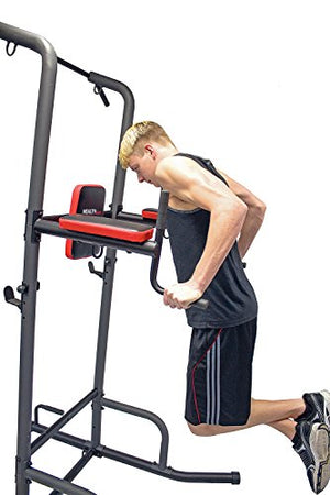 Health Gear CFT2.0 Functional Fitness Gym Style Training Power Tower & Adjustable Workout Bench System for Pull Ups and Dips