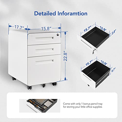 FLEXISPOT Comhar Electric Standing Desk with White Cabinet, Height Adjustable 48" - White Top + Frame