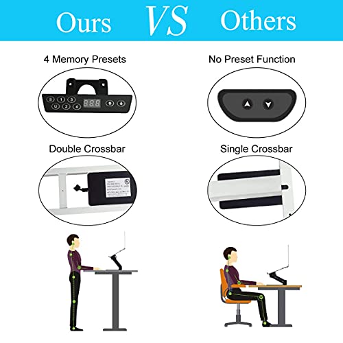 AD ARAZY Electric Stand Up Desk Frame Workstation, Height Adjustable Standing Base Dual Motor DIY Workstation with Touch Memory Controller