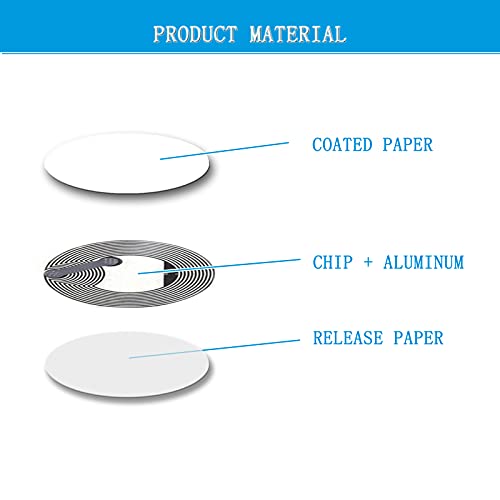 NFC NTAG213 Stickers/Tag/Adhesive Label RFID Tags with NTAG213 Chip 180 Bytes Fast Read/Write/Lock Compatible with All NFC-Enabled Smartphones and Devices (1000PCS)