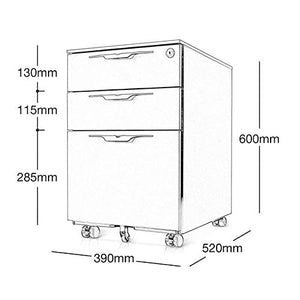 GaoF Metal 3-Layer Locking Filing Cabinet - Office/Home Vertical Storage