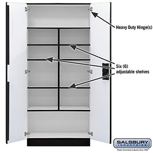 Salsbury Industries Designer Wood Storage Cabinet Standard, 76-Inch-24-Inch, Cherry