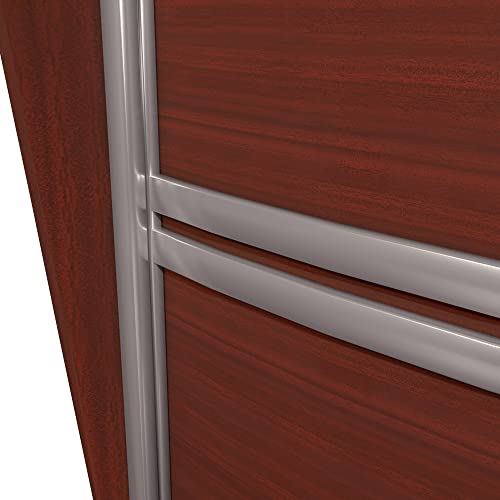 Romig Regency Marque Double-Unit Reception Curved Desk Workstation - Mahogany