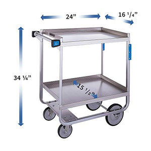 Lakeside Manufacturing 710 Utility Cart, Stainless Steel, 2 Shelves, 700 lb. Capacity