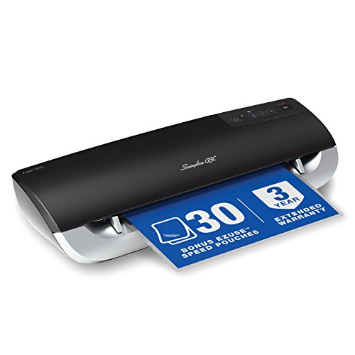 GBC Thermal Laminator Machine, Fusion 3000L, 12 Inch, 1 Min Warm-up, 3 or 5 Mil, with 30 EZUse Laminating Pouches (3381650027)