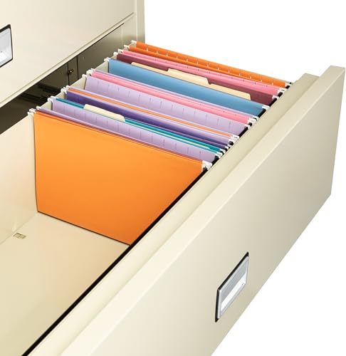 PHOENIX SAFE INTERNATIONAL LLC Lateral 44" 2-Drawer Fireproof File Cabinet with Key Lock, Water Seal - Putty (LAT2W44P)