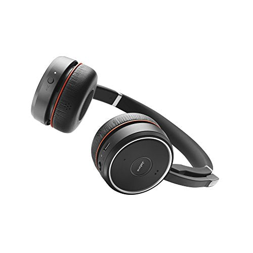 Global Teck Worldwide Jabra Evolve 75 Bluetooth Headset UC Bundle with ANC, Wall Charger, USB Dongle - Compatible with Zoom, Webex, Softphones