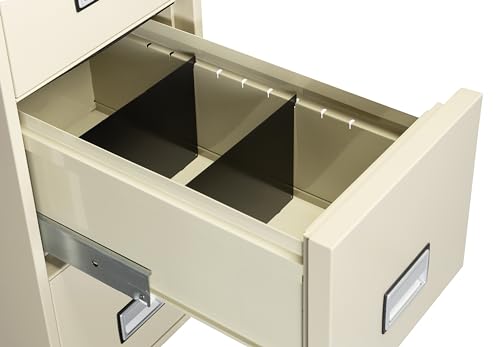 PHOENIX SAFE INTERNATIONAL LLC Vertical 31" 4-Drawer Letter Fireproof File Cabinet with Key Lock, Water Seal - Putty LTR4W31P