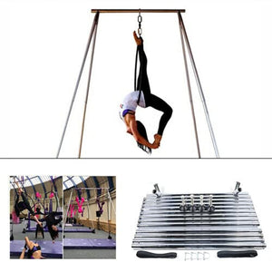YIYIBYUS Aerial Yoga Stand 9.6 Ft Height Yoga Swing Frame Stand Outdoor Indoor 300Kg Load Bearing Metal Yoga Swing Aerial Silks Stand Yoga Frame US Stock
