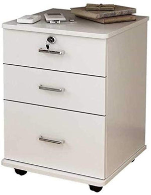 SHABOZ File Cabinets Large-Capacity 3-Drawer Storage Cabinet - White
