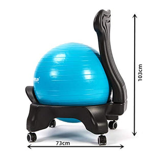 SH-PH Yoga Ball Chair with Backrest - Office Fitness Ball Chair (Color: B)