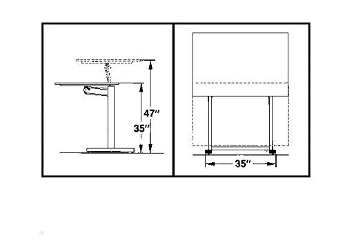 Alvin EN42-4 Ensign Table, White Base White Top (31" x 42")
