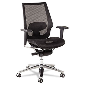 Alera ALEKE4218 K8 Series Ergonomic Multifunction Mesh Chair, Aluminum Base/Frame, Black
