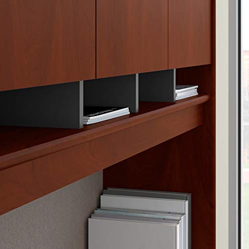 Bush Business Furniture Series C 60W x 43D Right Hand 3 Position Sit to Stand U Shaped Desk with Hutch and Mobile File Cabinet in Hansen Cherry/Graphite Gray