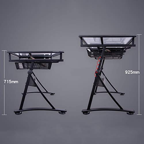 Lgan Tiltable Drawing Table, Adjustable Art Desk, with Storage Craft Table, Drafting Table Glass Panel, Child Adult Drawing Desk
