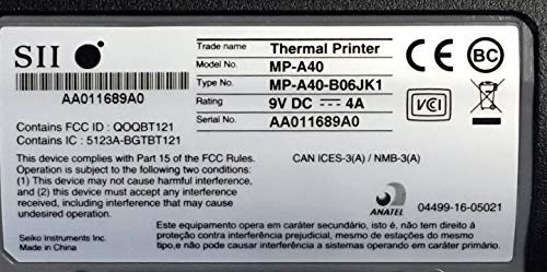 Seiko Printer MP-A40-BT-00A Rugged Mobile Thermal Printer with Bluetooth Interface, 4" Paper Width