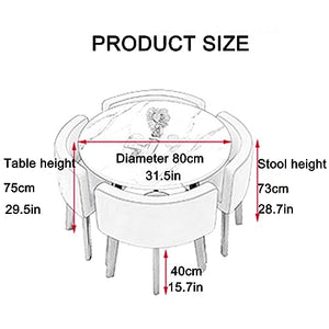 HARELA Office Reception Room Club Table and Chair Set, Cafe Balcony Living Room Simple Round Dining Table