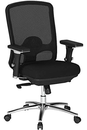 Flash Furniture HERCULES Series 24/7 Intensive Use Big & Tall 350 lb. Rated Black Mesh Multifunction Swivel Chair with Synchro-Tilt