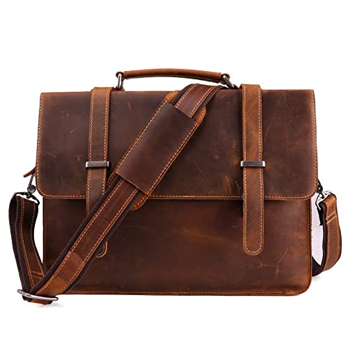 ZXYZD Retro Men's Handbag Men's Bag Briefcase Casual Fashion Business Horizontal Shoulder Computer Bag (Color : B, Size : 38 * 28 * 8cm)