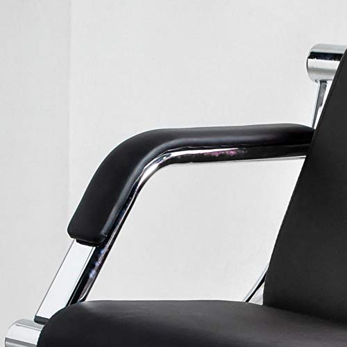LIK.TOPPER Airport Office Reception Sofa, 3-Seat Airport Waiting Room Chair, Salon Office Bench with Arm Furniture Business PU Leather, Black