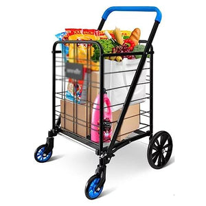 NEAFP Collapsible Utility Cart, Large 110 Lbs Capacity, Foldable & Portable - Shopping Groceries