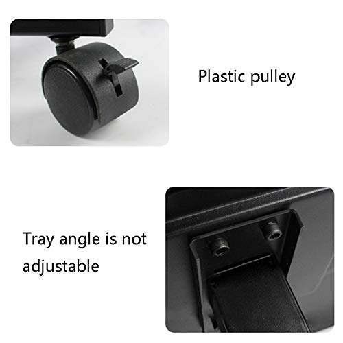 Mobile Projector and Laptop Stand, Rolling Cart with Tray - Heavy Duty, Height Adjustable Presentation Trolley for Projectors - Black