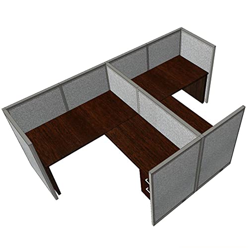 G GOF Double 2 Person Workstation Cubicle (11'D x 6'W x 4'H) Mahogany