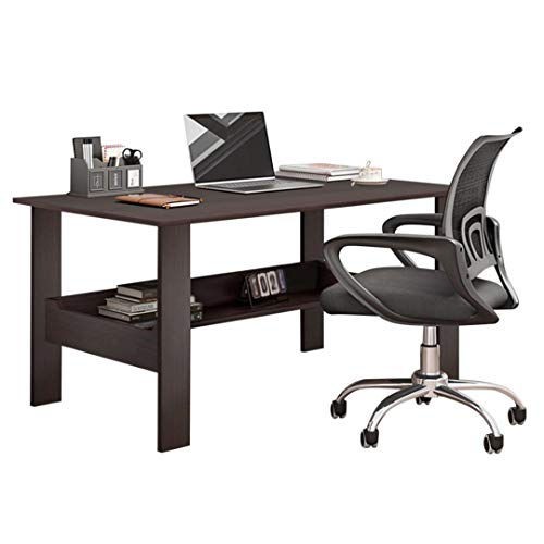 2021 Upgraded Computer Desk for Small Room, US, Writing Table with Shelf Storage for Home Office Study for PC Desktop, Workstation, Bedroom Gaming, Black Walnut